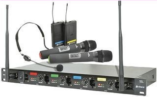 4-way Chord (UHF Ch 70) system with choice of mic